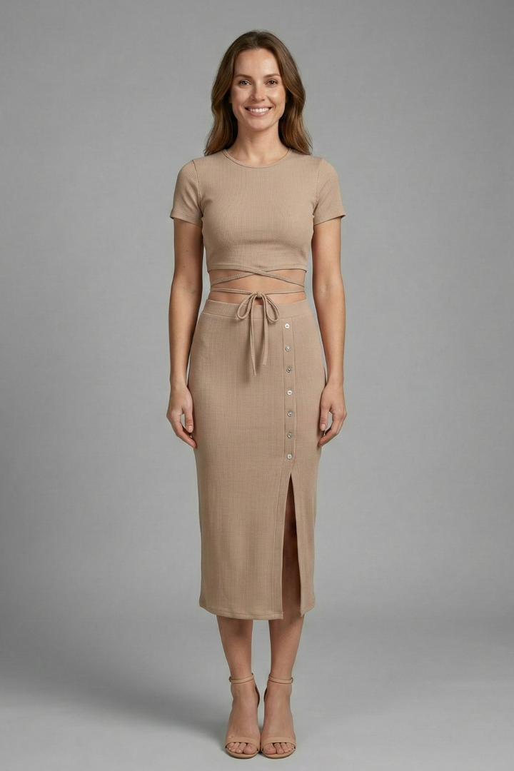 Xola | Women's Two Piece Set | Sleeveless Top Midi Skirt