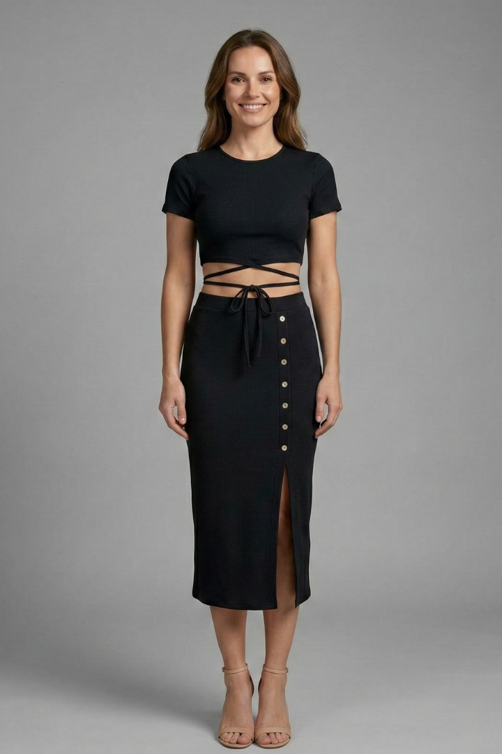 Xola | Women's Two Piece Set | Sleeveless Top Midi Skirt