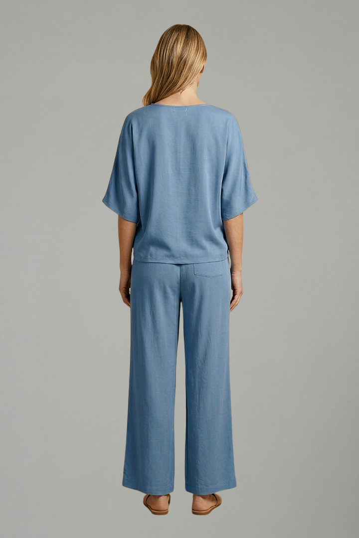 Pearl | Women's Two Piece Trousers Set | V-Neck Wide Leg