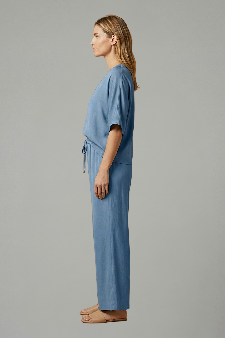 Pearl | Women's Two Piece Trousers Set | V-Neck Wide Leg