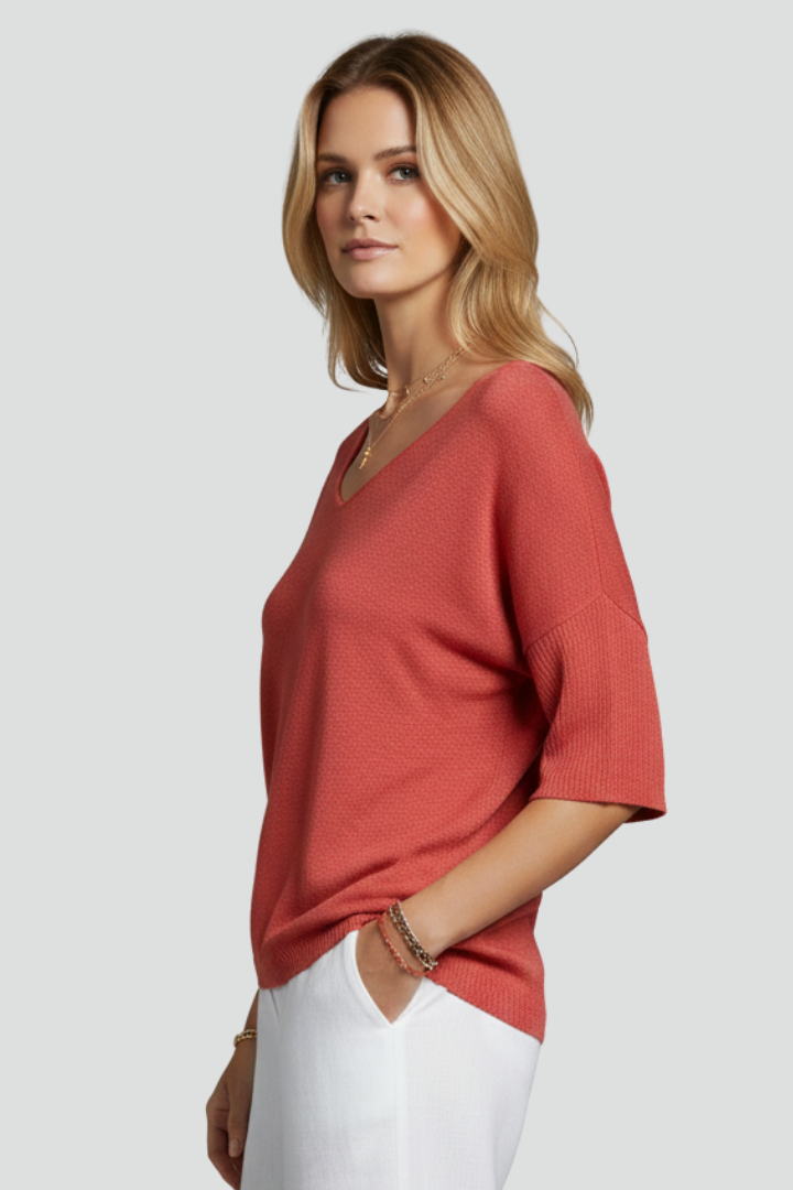 Heledd | Women's Top | V-Neck Short Sleeves Relaxed