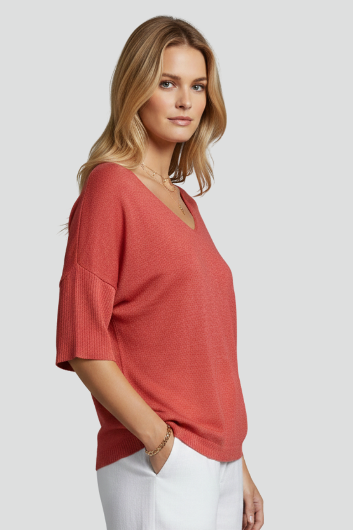 Heledd | Women's Top | V-Neck Short Sleeves Relaxed