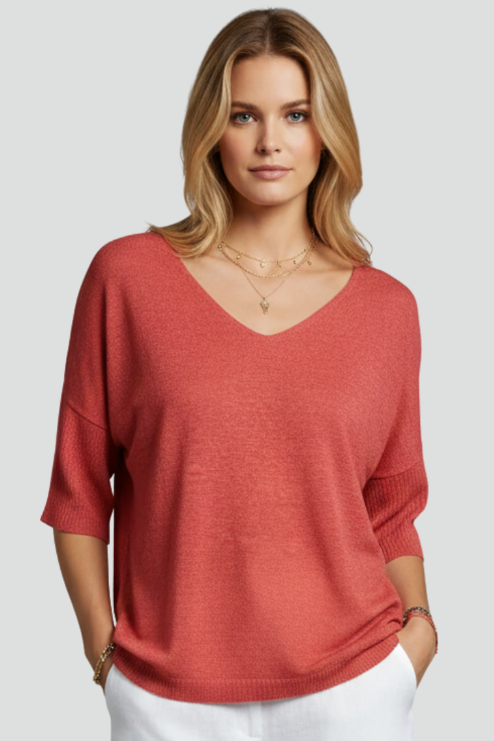 Heledd | Women's Top | V-Neck Short Sleeves Relaxed