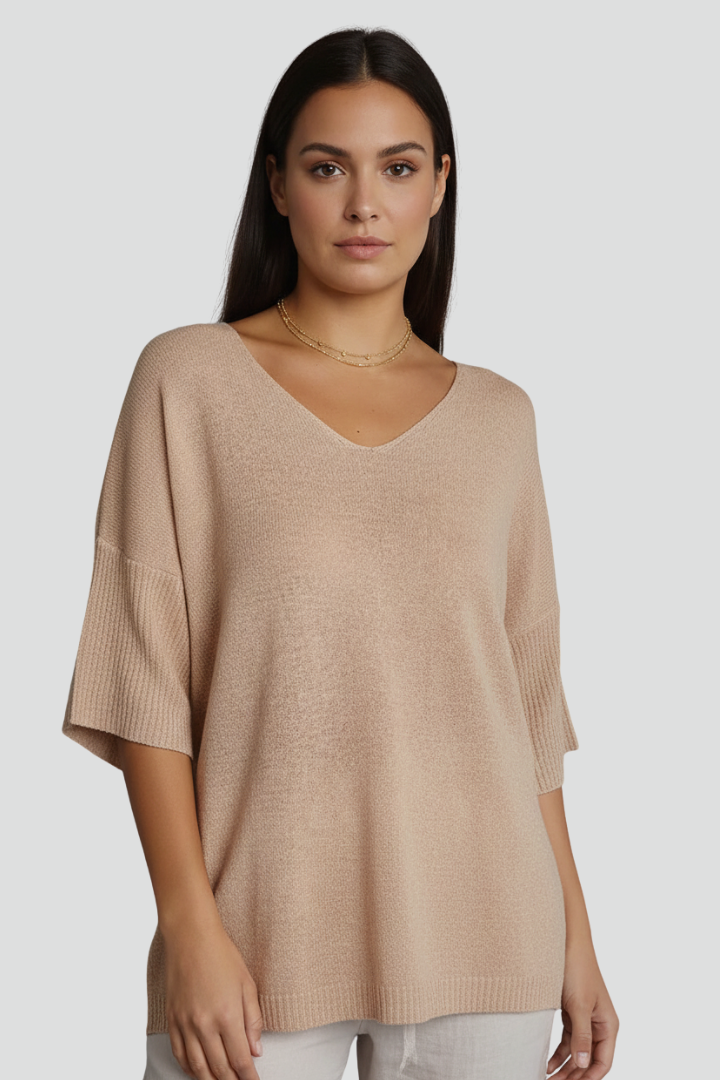 Heledd | Women's Top | V-Neck Short Sleeves Relaxed