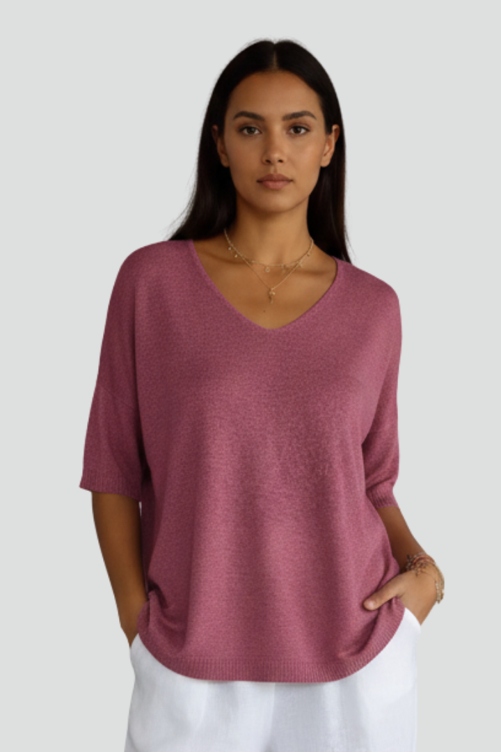 Heledd | Women's Top | V-Neck Short Sleeves Relaxed