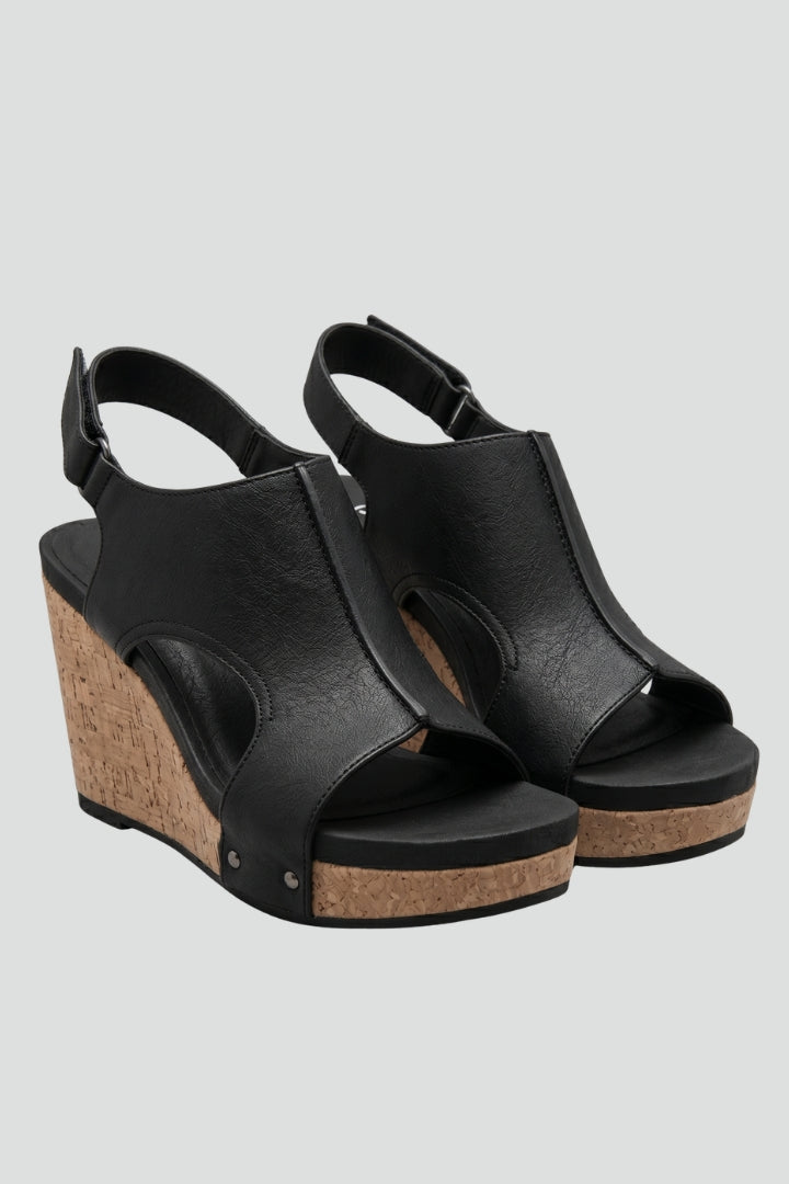 Charis | Women's Wedge Sandals | Contoured Footbed Adjustable Straps
