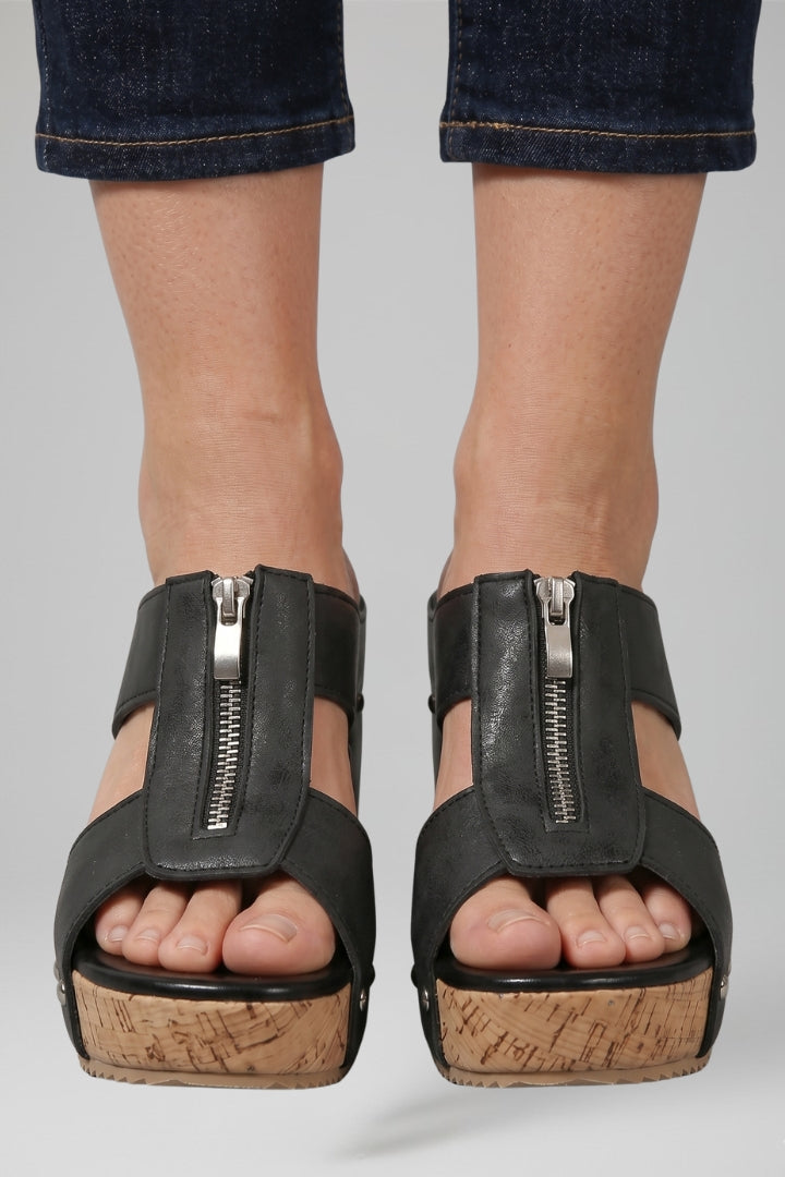 Tara | Women's Wedge Sandals | Cushioned Insole Zip Closure
