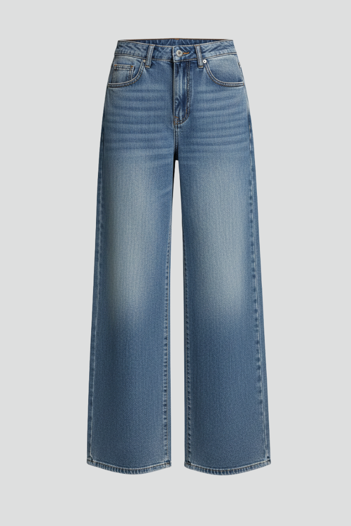 Aqqa | Women's Jeans | Wide-Leg Front Closure Long Hem