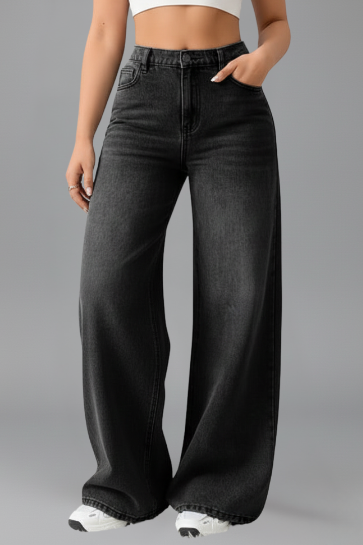 Eala | Women's Jeans | Wide-Leg Front Closure Long Hem
