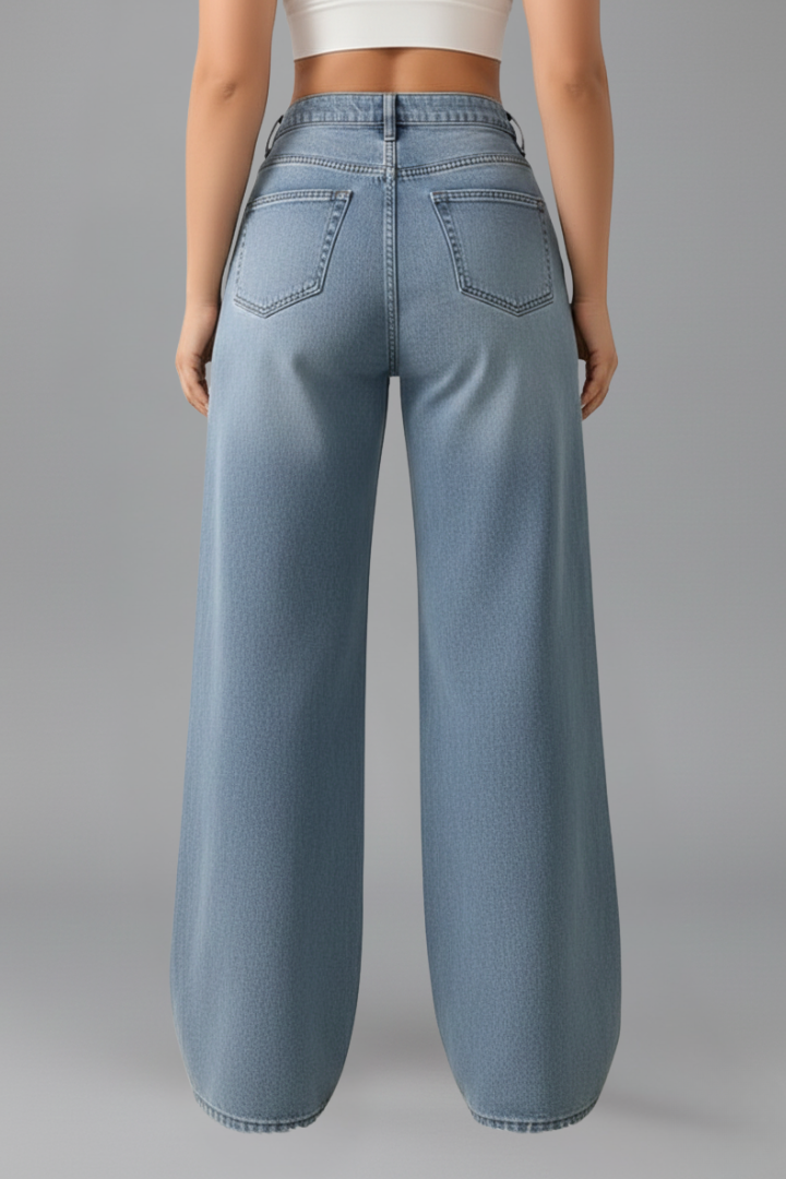 Eala | Women's Jeans | Wide-Leg Front Closure Long Hem