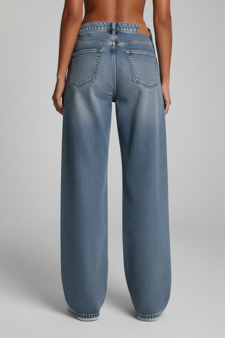 Aqqa | Women's Jeans | Wide-Leg Front Closure Long Hem