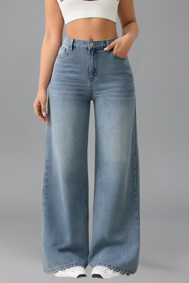 Eala | Women's Jeans | Wide-Leg Front Closure Long Hem