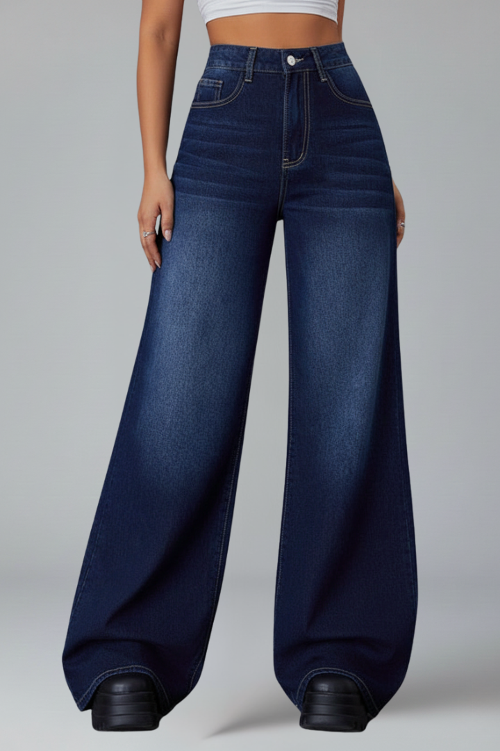 Arra | Women's Jeans | Wide-Leg Mid Rise Button Closure