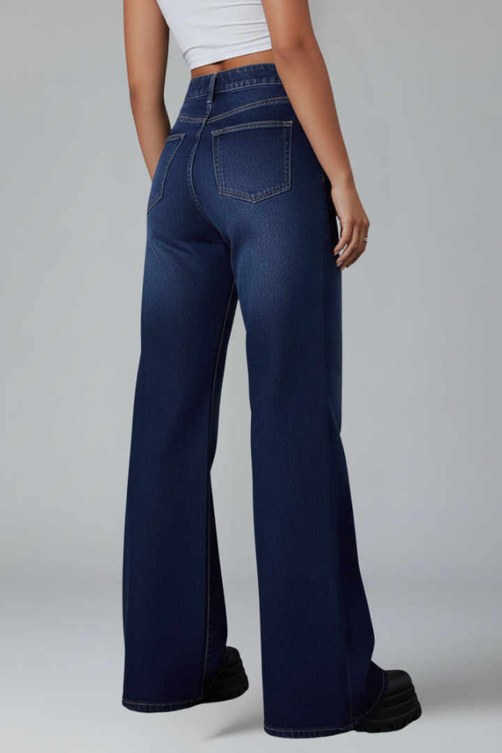 Arra | Women's Jeans | Wide-Leg Mid Rise Button Closure