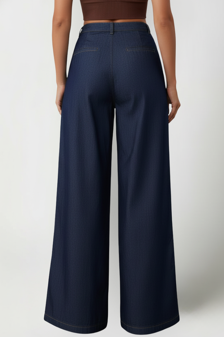 Atta | Women's Jeans | Wide-Leg Mid Waist Front Closure
