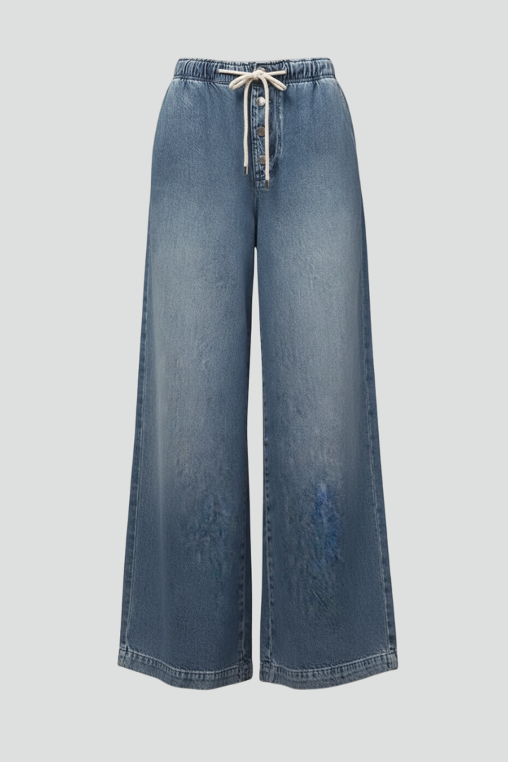 Rala | Women's Trousers | Wide-Leg Drawstring Waist Long Hem