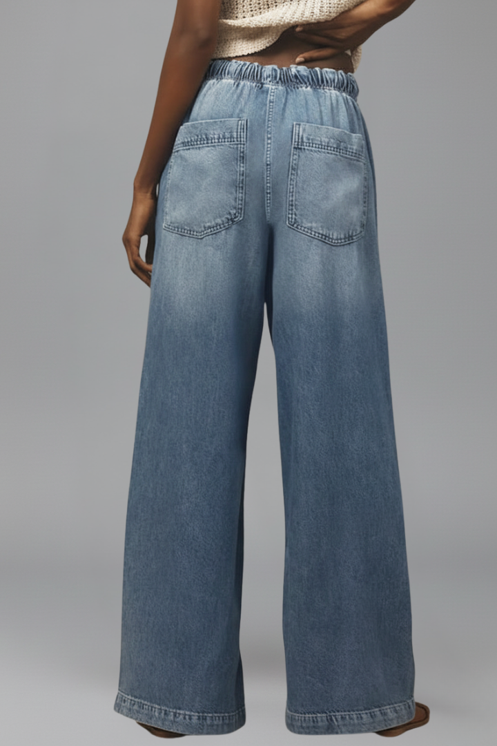 Rala | Women's Trousers | Wide-Leg Drawstring Waist Long Hem