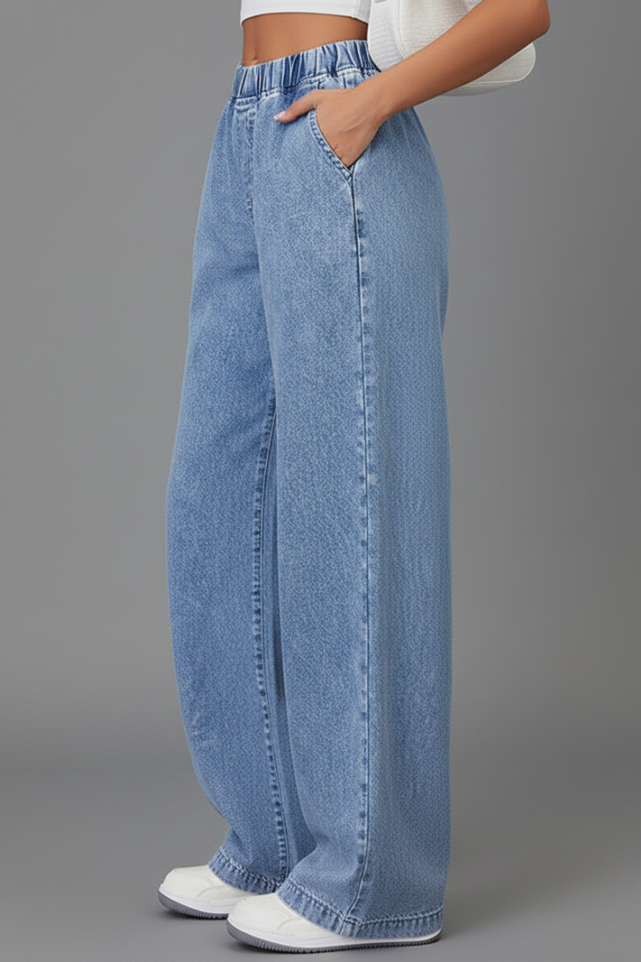 Hedvig | Women's Trousers | Wide-Leg Elastic Waist Pockets