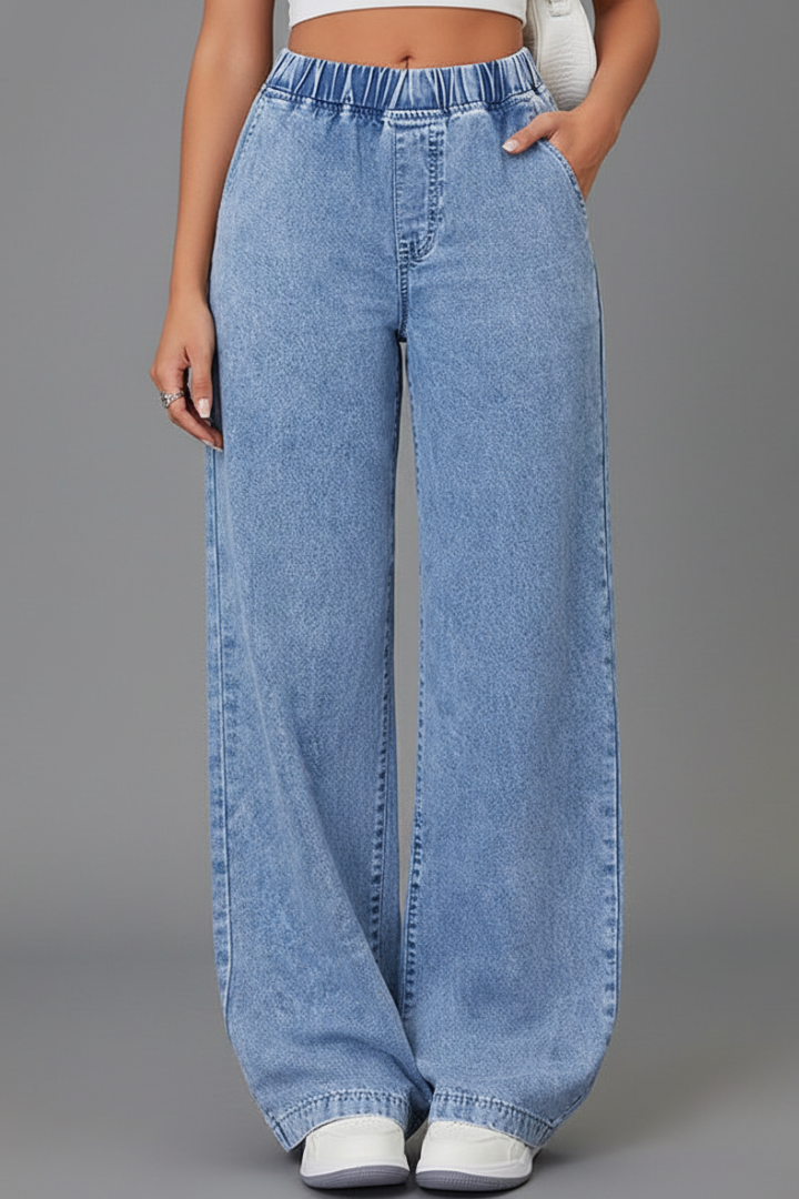 Hedvig | Women's Trousers | Wide-Leg Elastic Waist Pockets