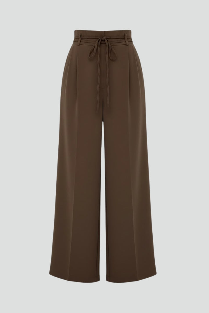 Pala | Women's Trousers | Wide Leg Tie Waist High Rise