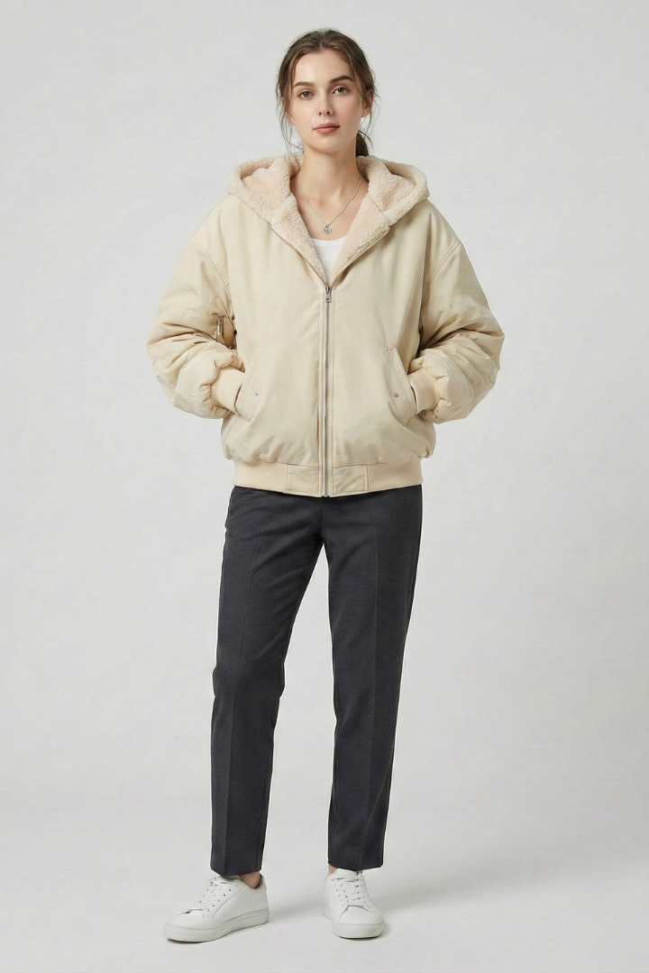 Flaminia | Women's Winter Jacket with Hood & Front Zip