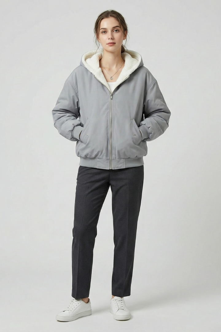 Flaminia | Women's Winter Jacket with Hood & Front Zip
