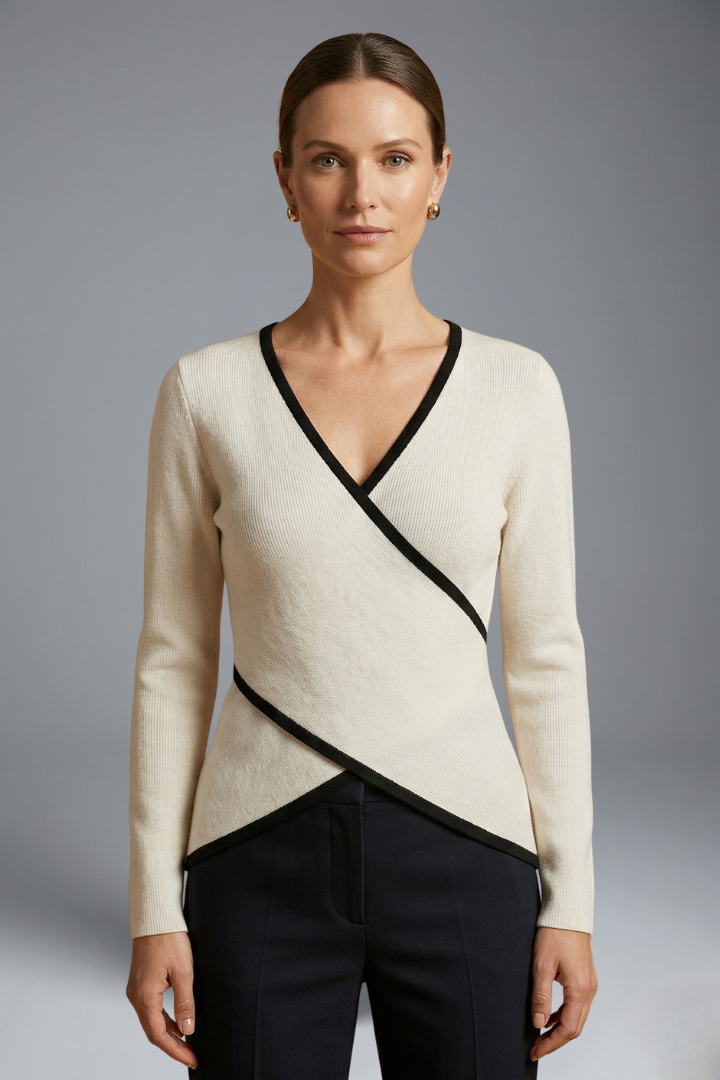 Gwenno | Women's Top | Wrap V-Neck Long Sleeves