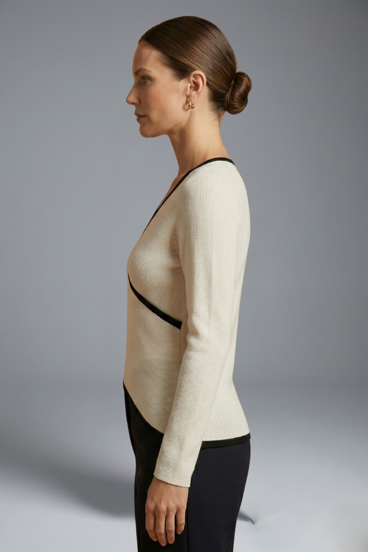 Gwenno | Women's Top | Wrap V-Neck Long Sleeves