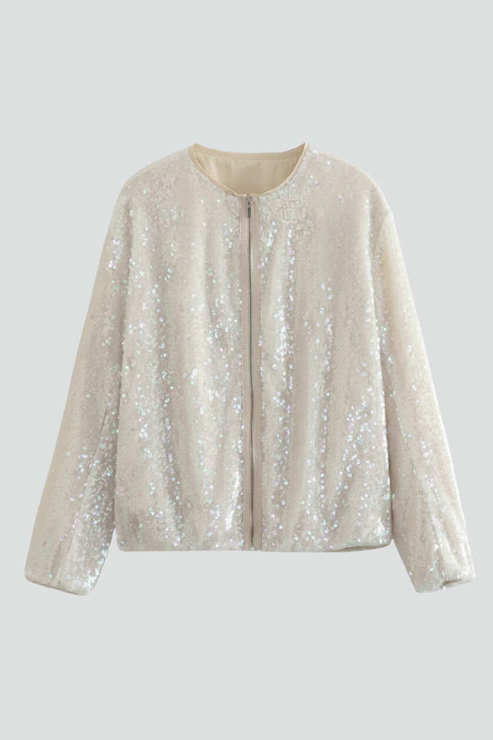 Leonora | Women's Zip Jacket | Round Neckline Textured