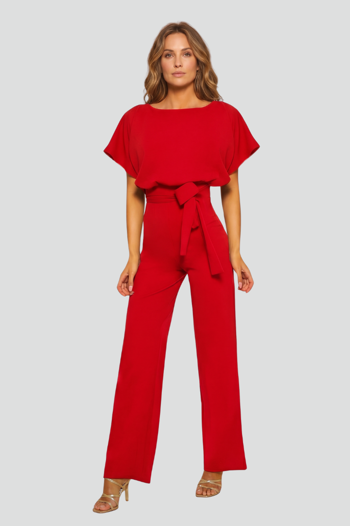 Lena | Women's Jumpsuit | Round Neckline Wide Legs
