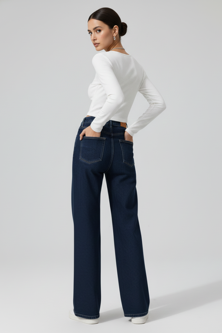 Tala | Women's Pants | Wide-Leg High Waist Button Closure