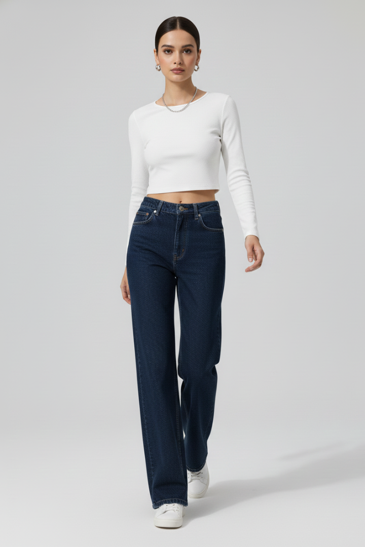Tala | Women's Pants | Wide-Leg High Waist Button Closure