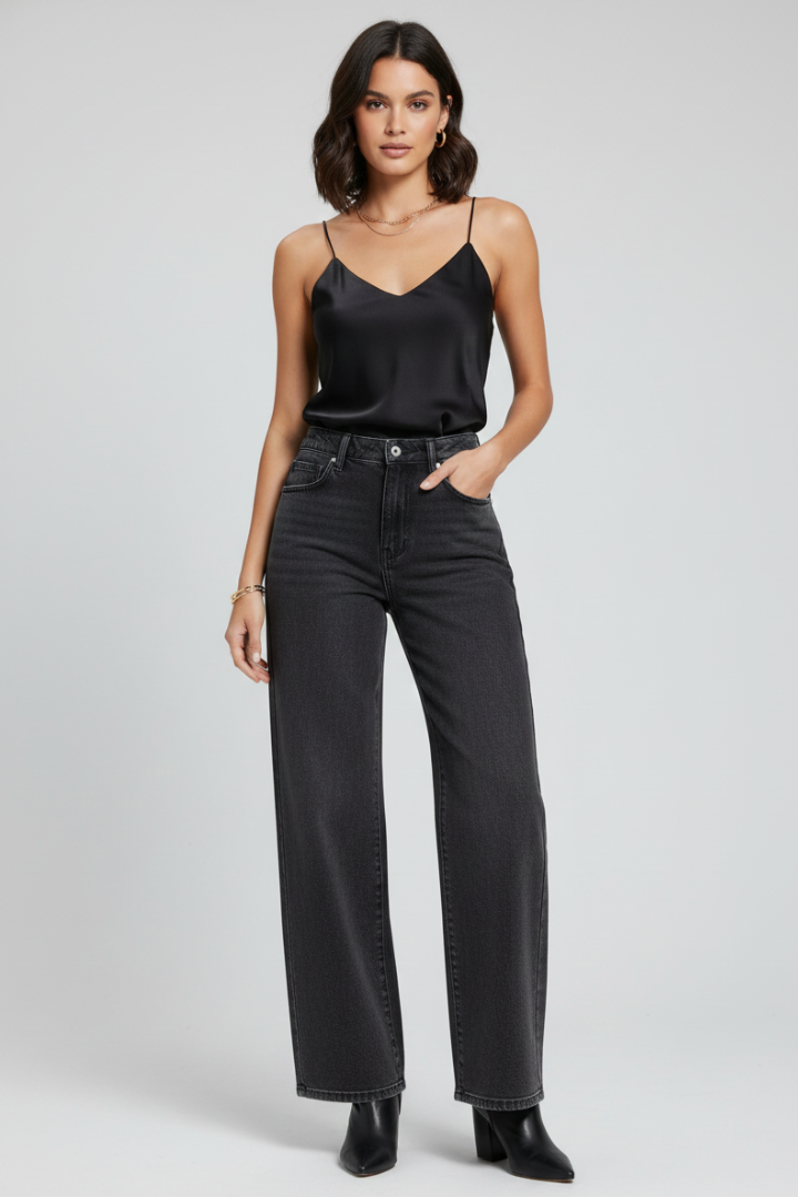 Agga | Women's Trousers | Wide-Leg Belt Loops Pockets