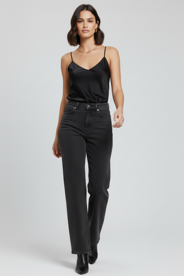 Agga | Women's Trousers | Wide-Leg Belt Loops Pockets