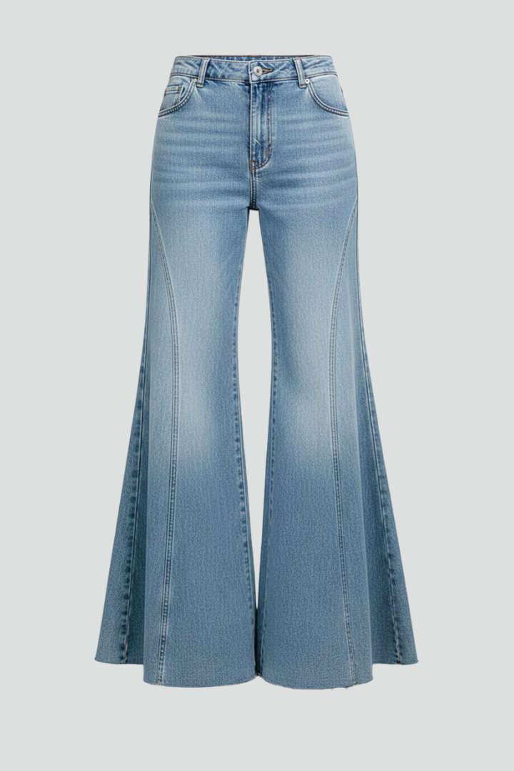 Auca | Women's Jeans | Flare High Waist Washed Finish