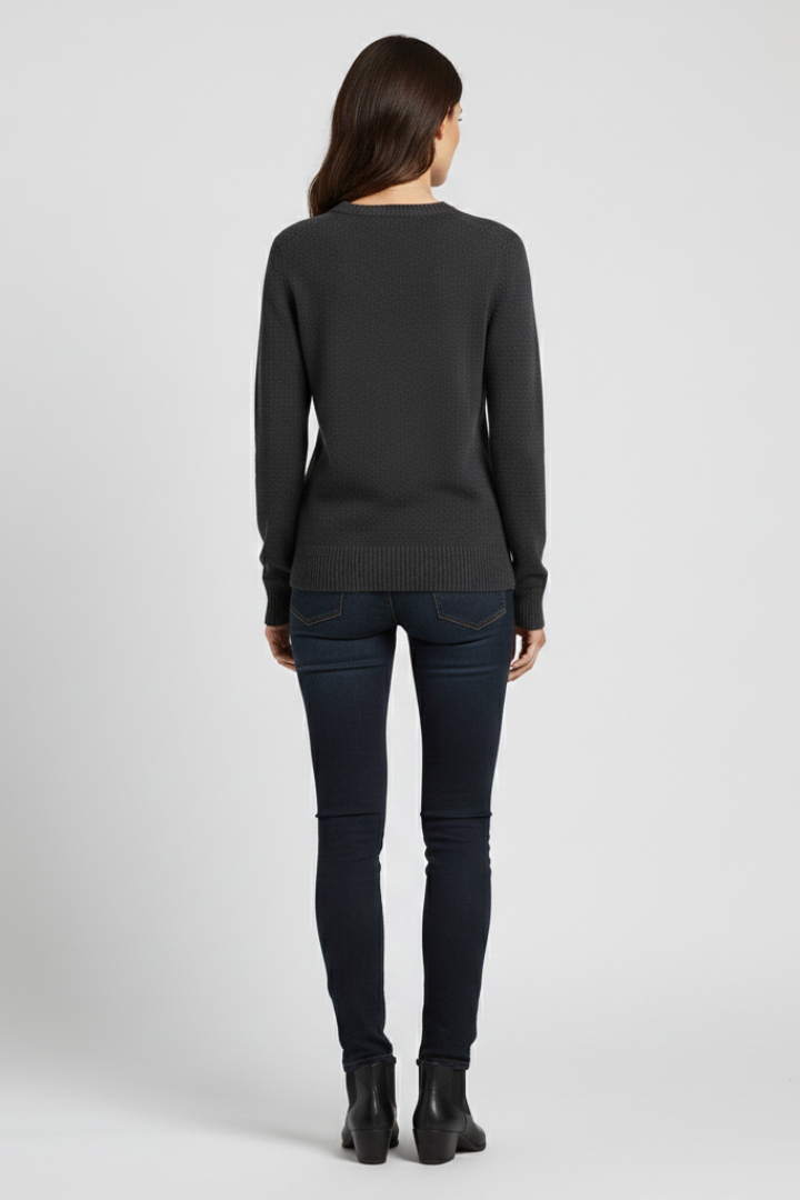 Greer | Women's Sweater | Round Neckline Ribbed Hem Knitted