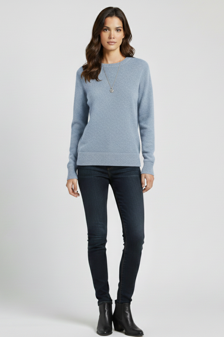 Greer | Women's Sweater | Round Neckline Ribbed Hem Knitted