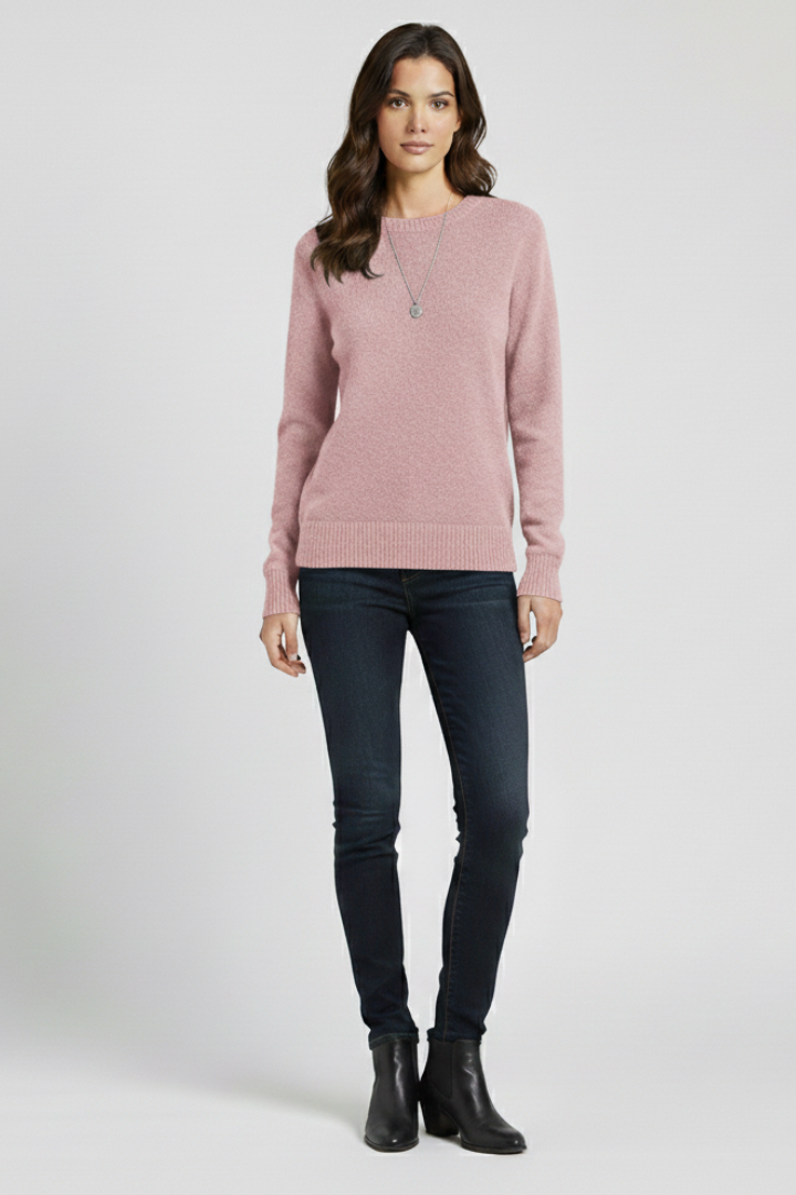 Greer | Women's Sweater | Round Neckline Ribbed Hem Knitted