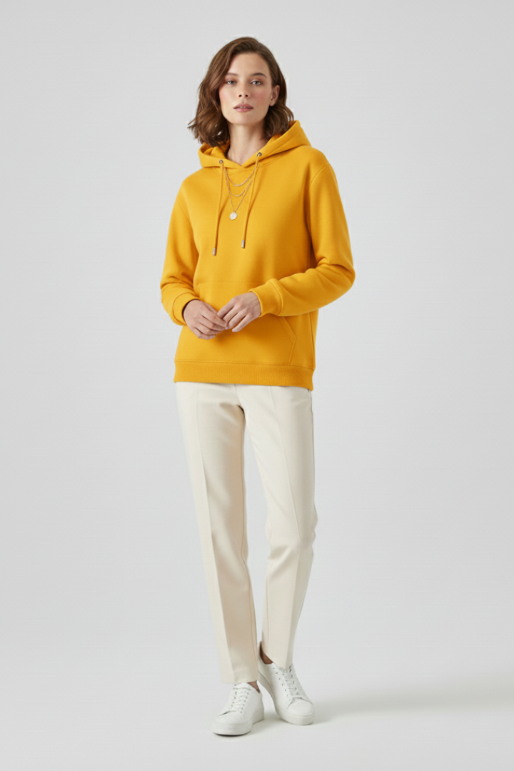 Sage | Women's Pullover Hoodie with Sherpa Lining and Ribbed Cuffs