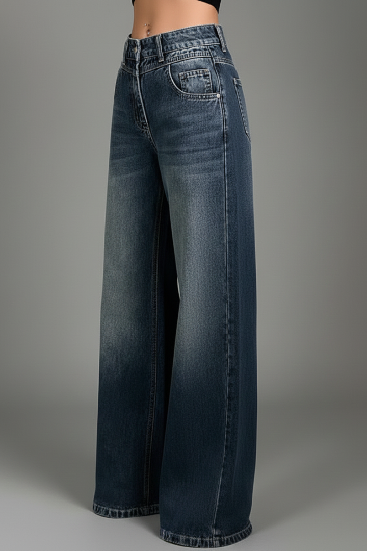 Aiia | Women's Trousers | Mid Waist Wide Leg