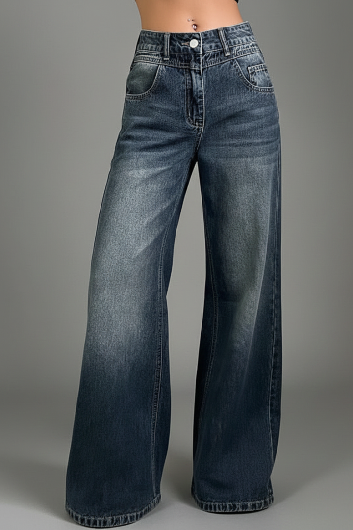 Aiia | Women's Trousers | Mid Waist Wide Leg
