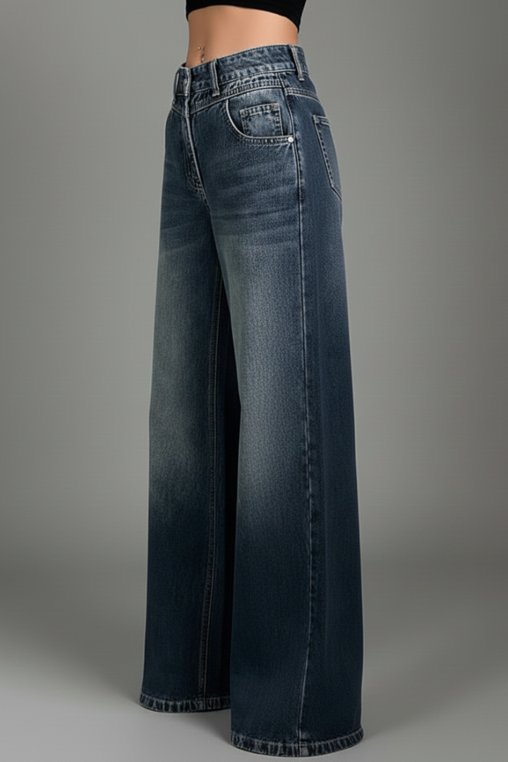 Aiia | Women's Trousers | Mid Waist Wide Leg