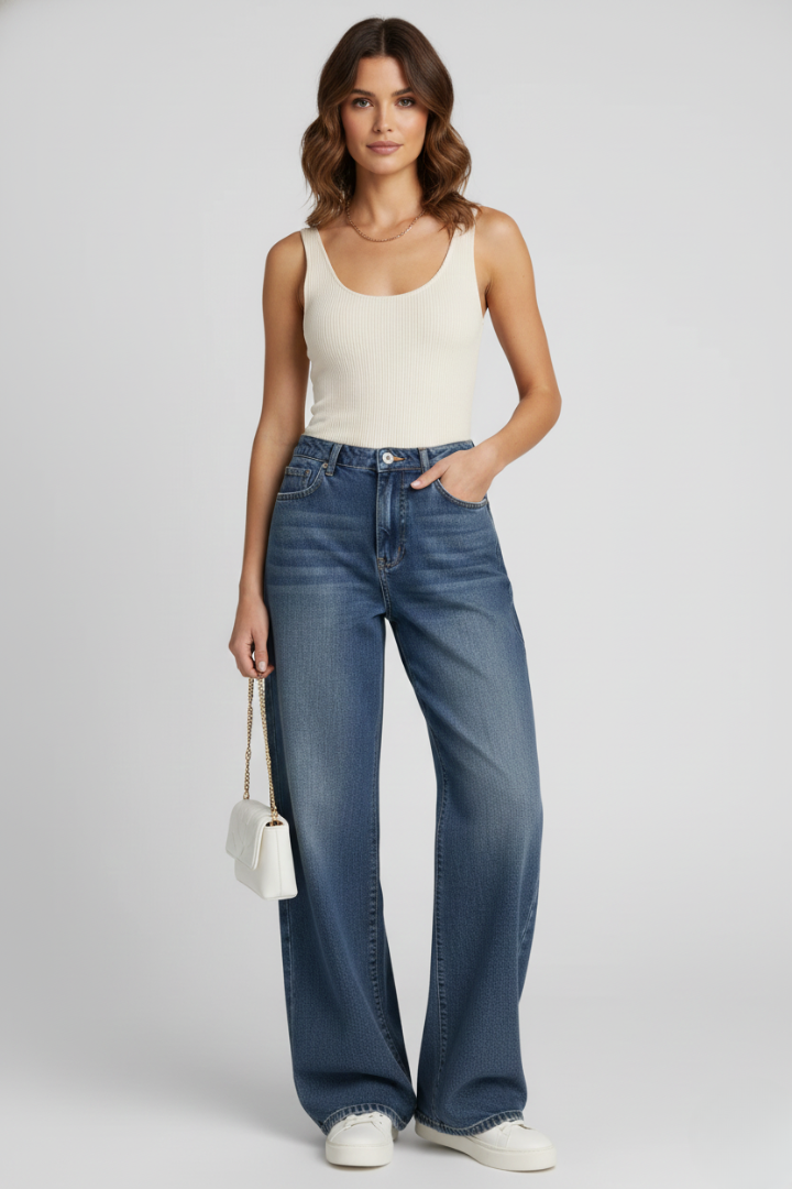 Acca | Women's Jeans | Wide-Leg Pockets Fleece Lining