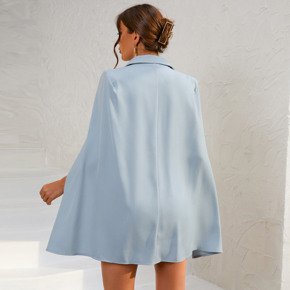 Women's Blazer Dress Double Breasted | Formal Mini Cape