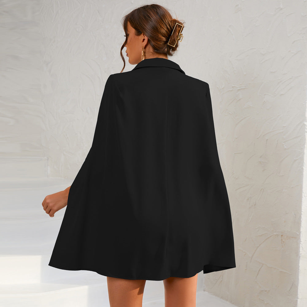 Women's Blazer Dress Double Breasted | Formal Mini Cape