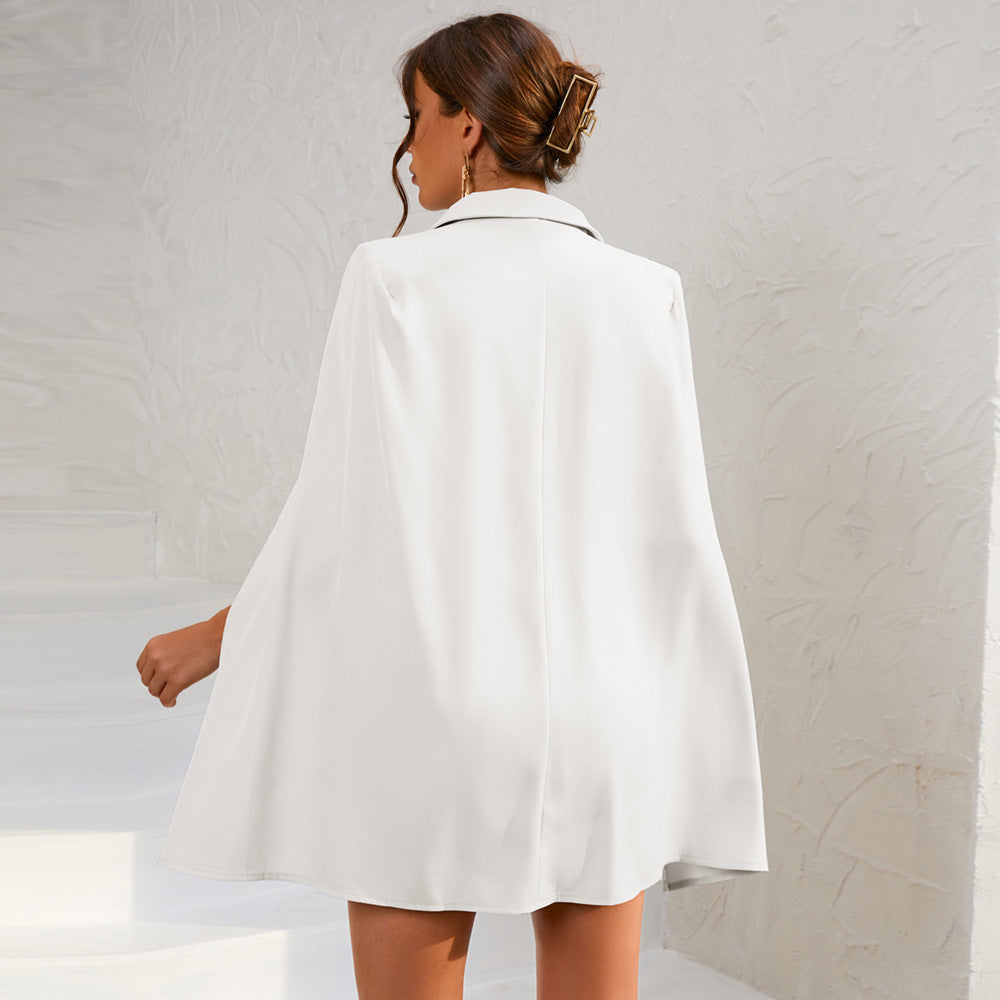 Women's Blazer Dress Double Breasted | Formal Mini Cape