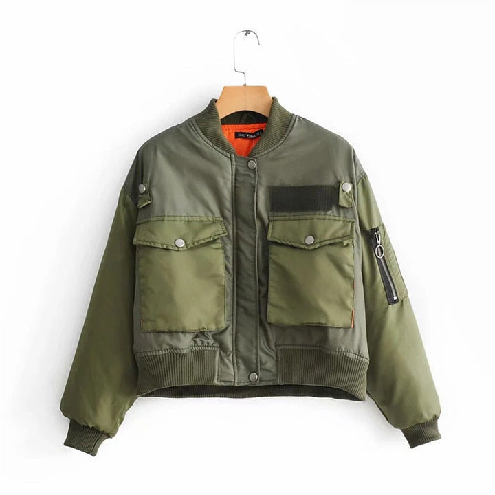 Sumiko | Women's Cropped Bomber Jacket | Pockets