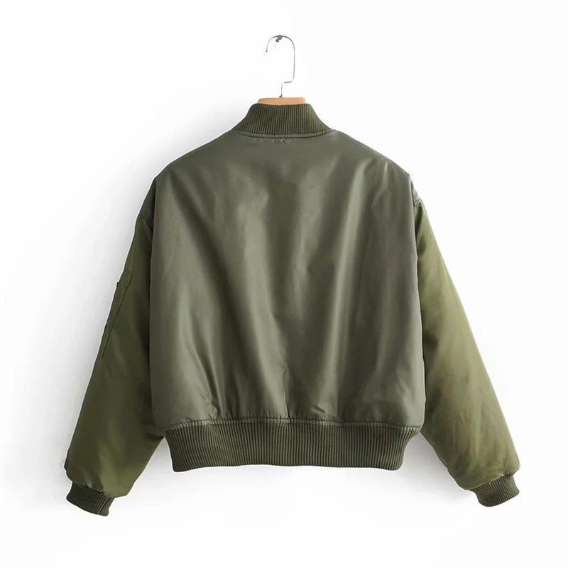 Sumiko | Women's Cropped Bomber Jacket | Pockets