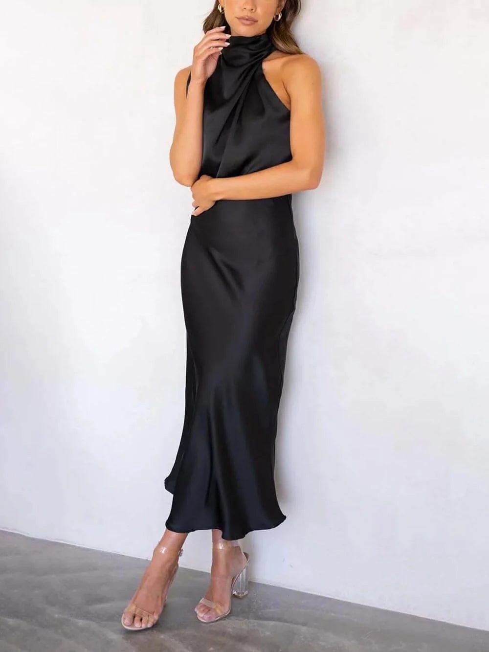 Women’s Bridesmaid Dress Halter Neck | Midi