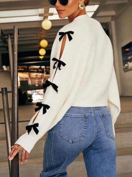 Obiageli | Women's Knit Cardigan | Bow Sleeve Casual